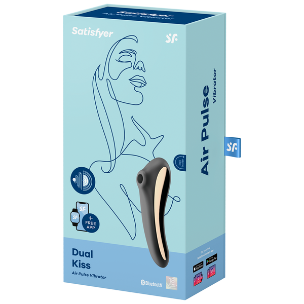 Satisfyer Dual Kiss Air Pulse & G-Spot Massager - Black