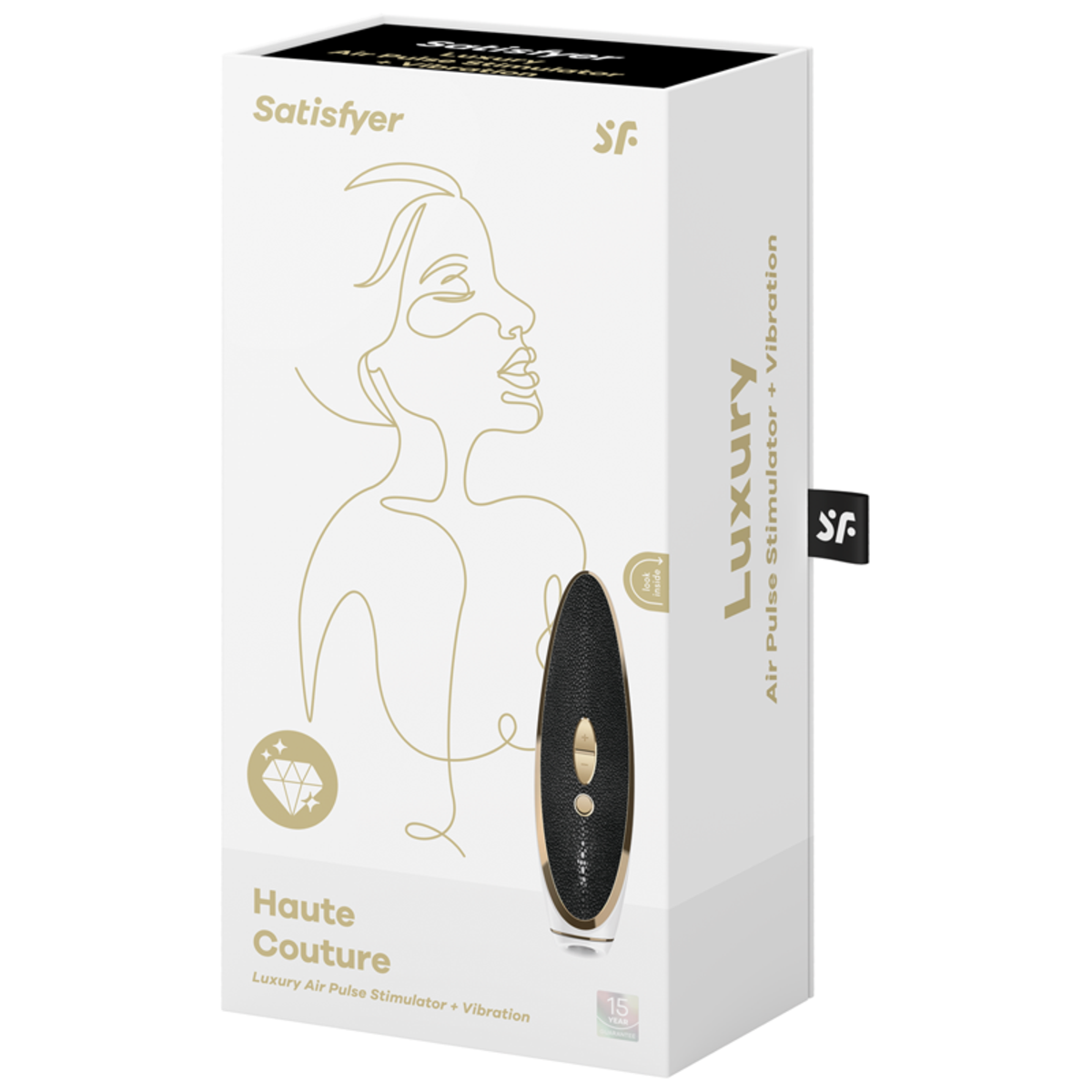 Satisfyer Luxury Air Pulse Stimulator + Vibrator - Haute Couture - Black and Gold
