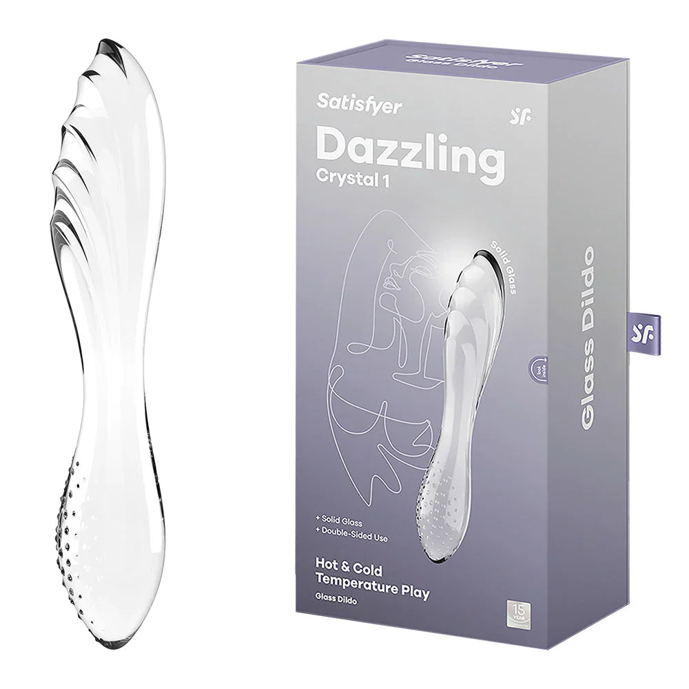 Satisfyer Dazzling Crystal 1 Glass Dildo - Transparent