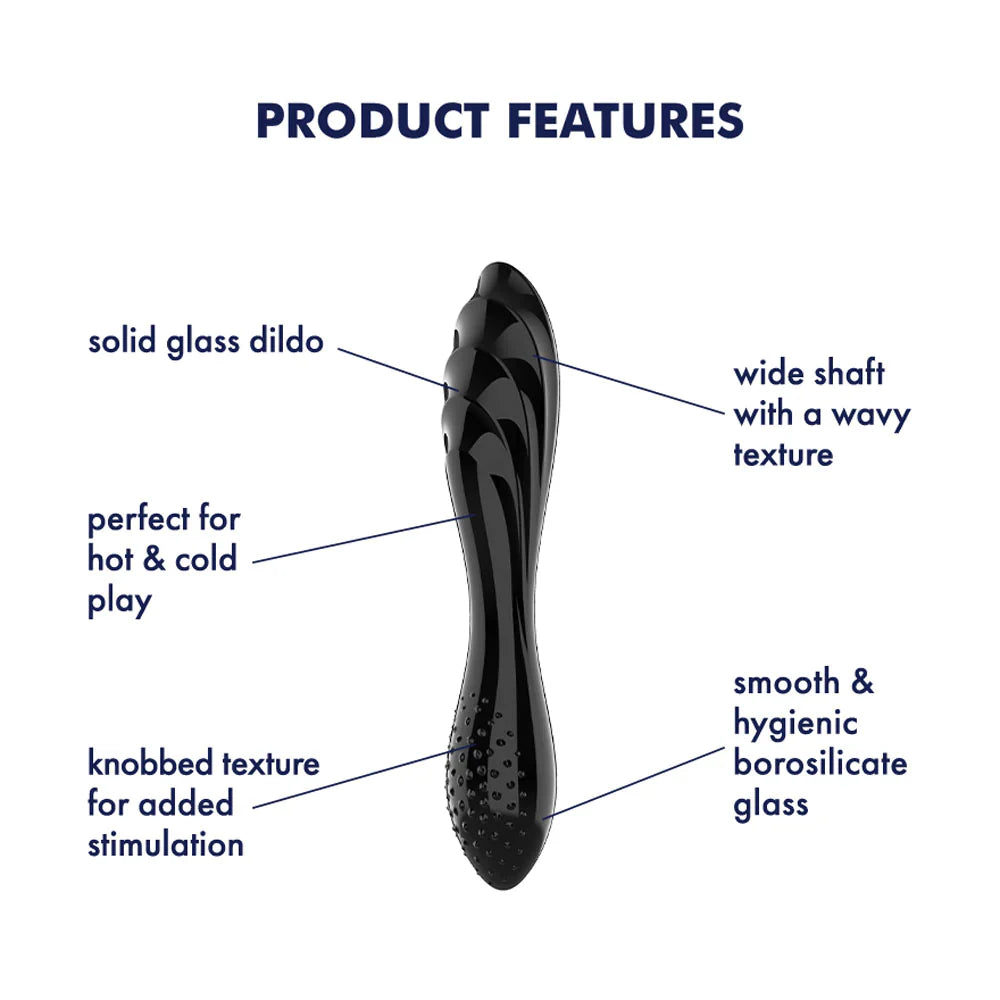 Satisfyer Dazzling Crystal 1 Glass Dildo - Black
