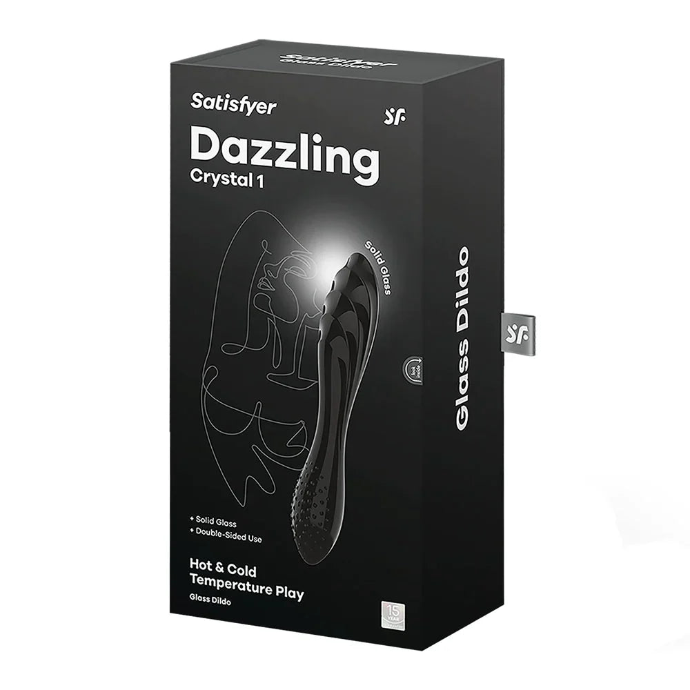 Satisfyer Dazzling Crystal 1 Glass Dildo - Black