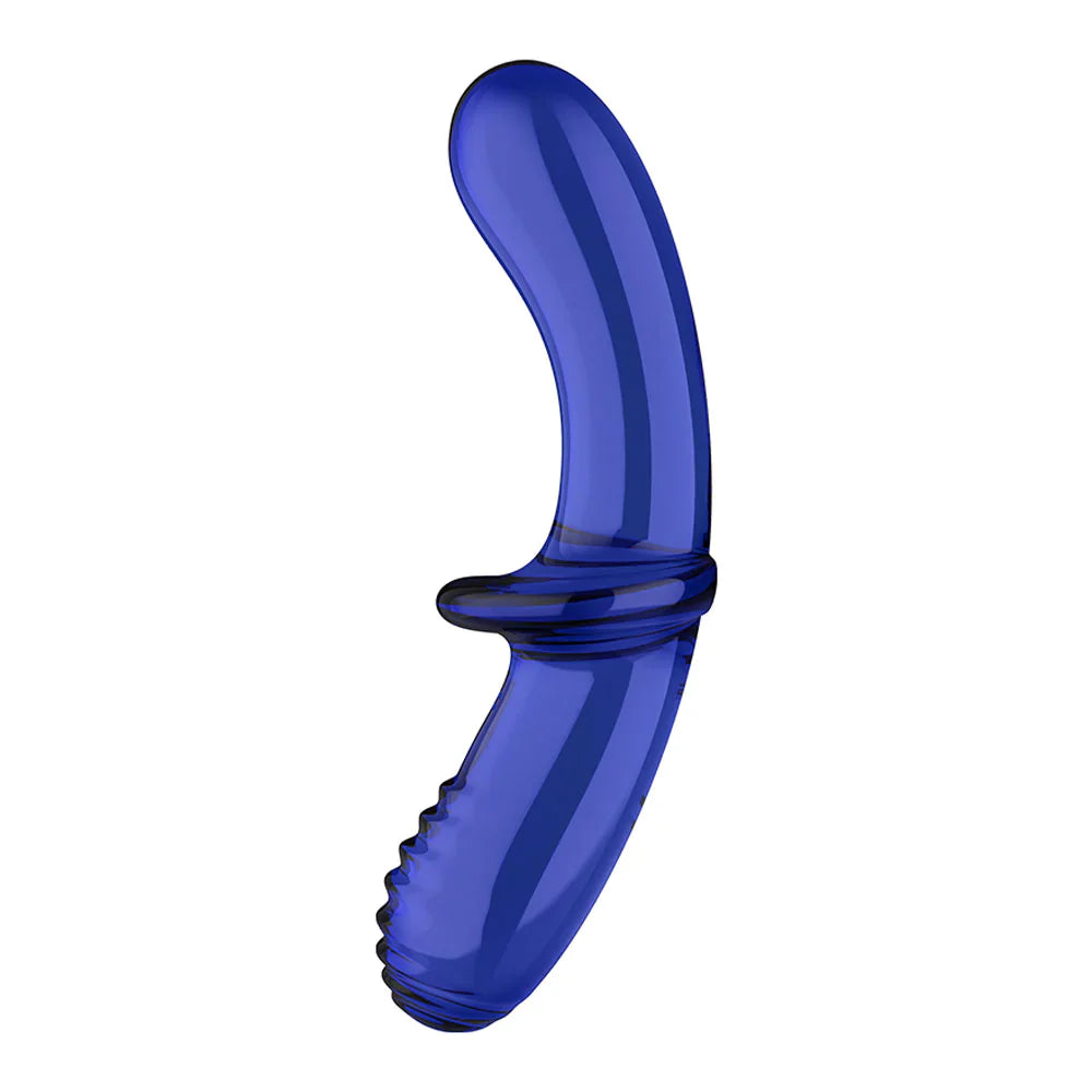 Satisfyer Double Ended Crystal Glass Dildo - Light Blue