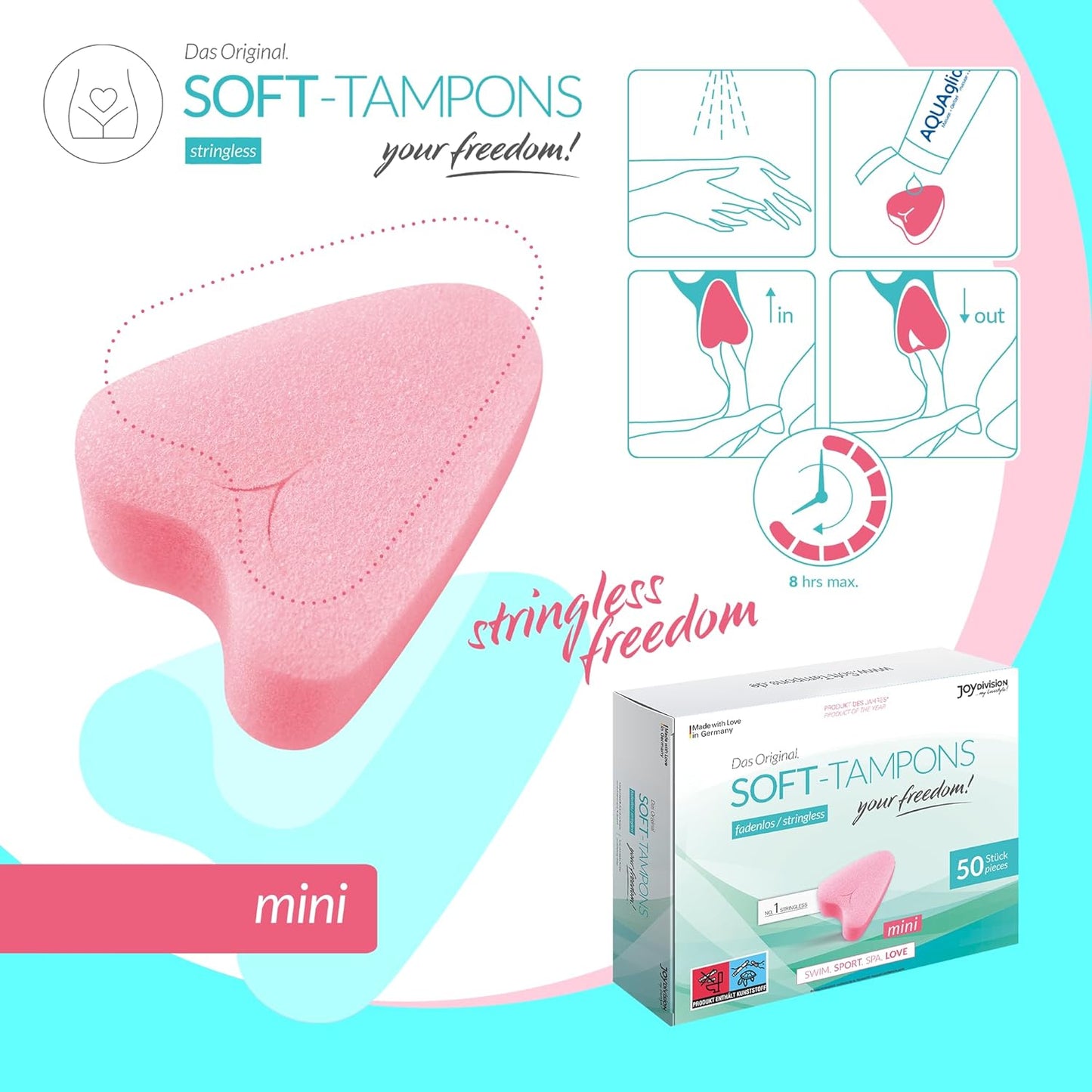 Joy Division Soft Tampon Menstrual Sponges - Mini (50 Pack)
