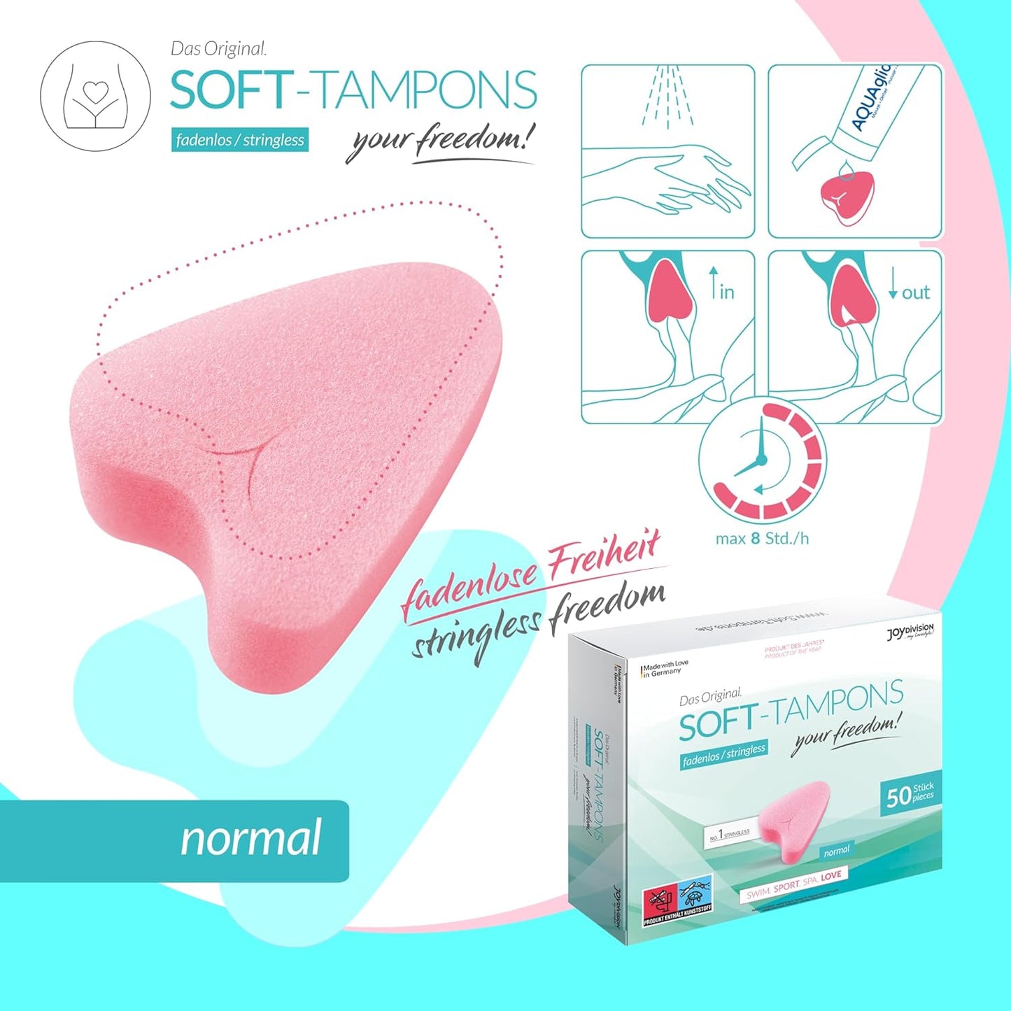 Joy Division Soft Tampon Menstrual Sponges - Normal (50 Pack)
