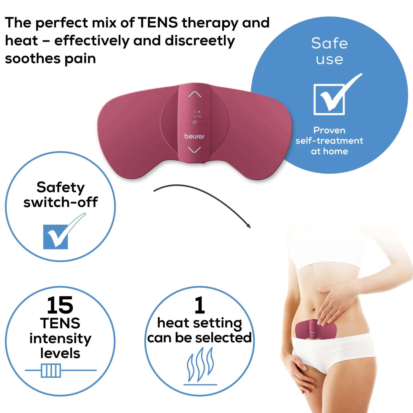 Beurer EM50 Menstrual Relax Device - TENS & Heating Pad