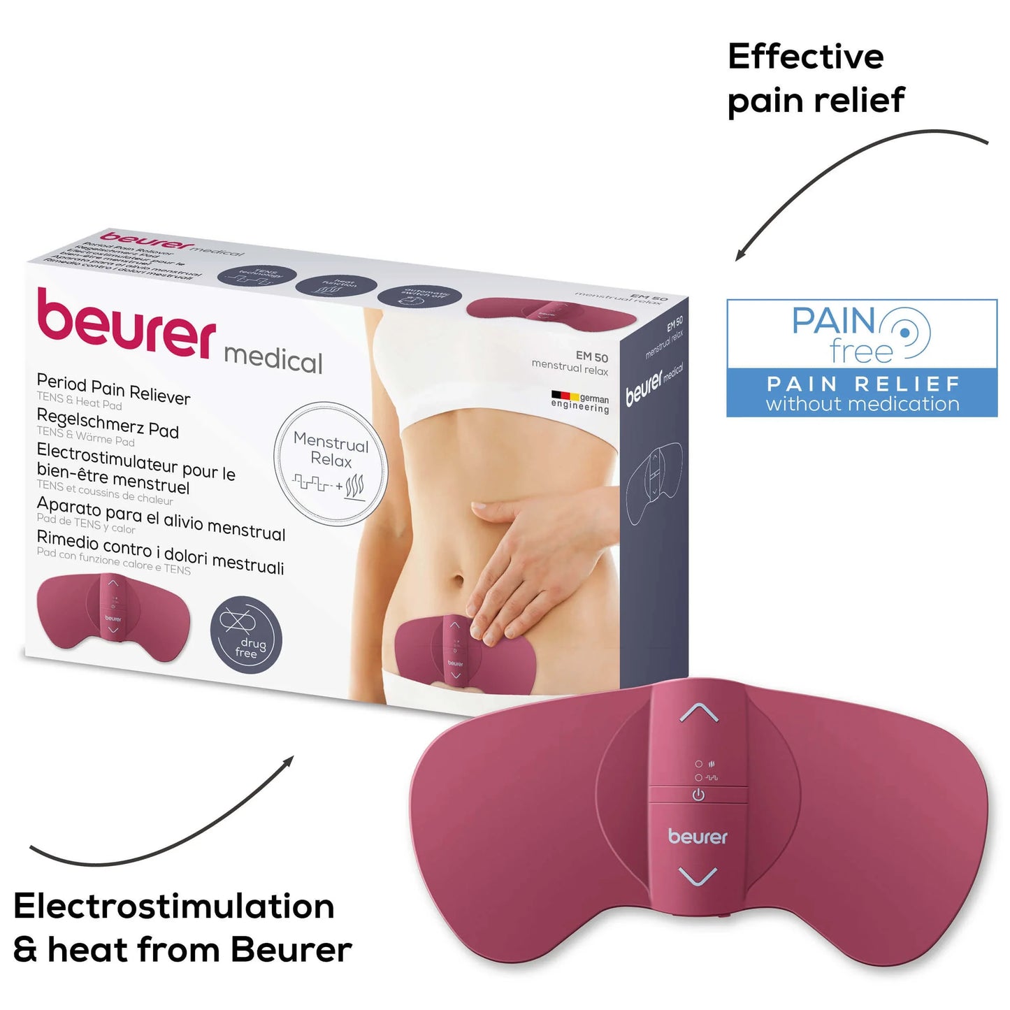 Beurer EM50 Menstrual Relax Device - TENS & Heating Pad