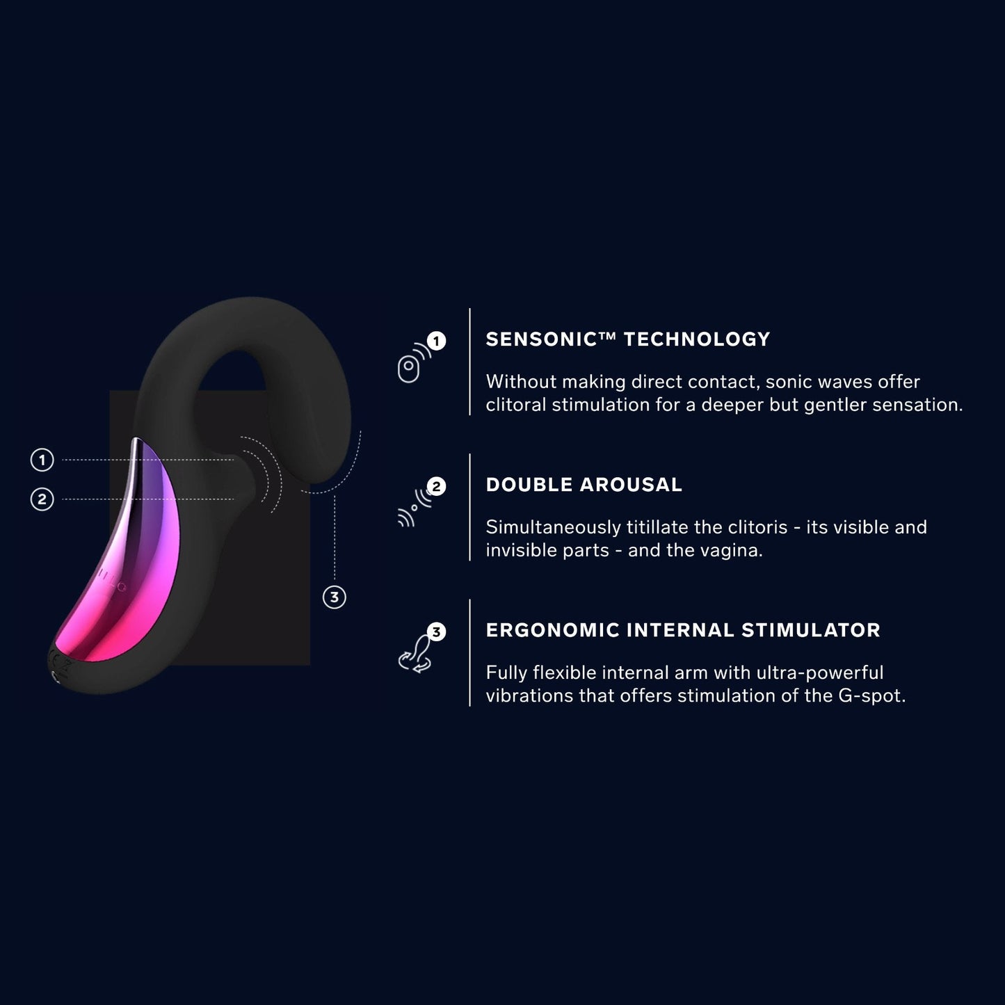 Lelo Enigma Dual Stimulation Sonic Massager - Deep Rose