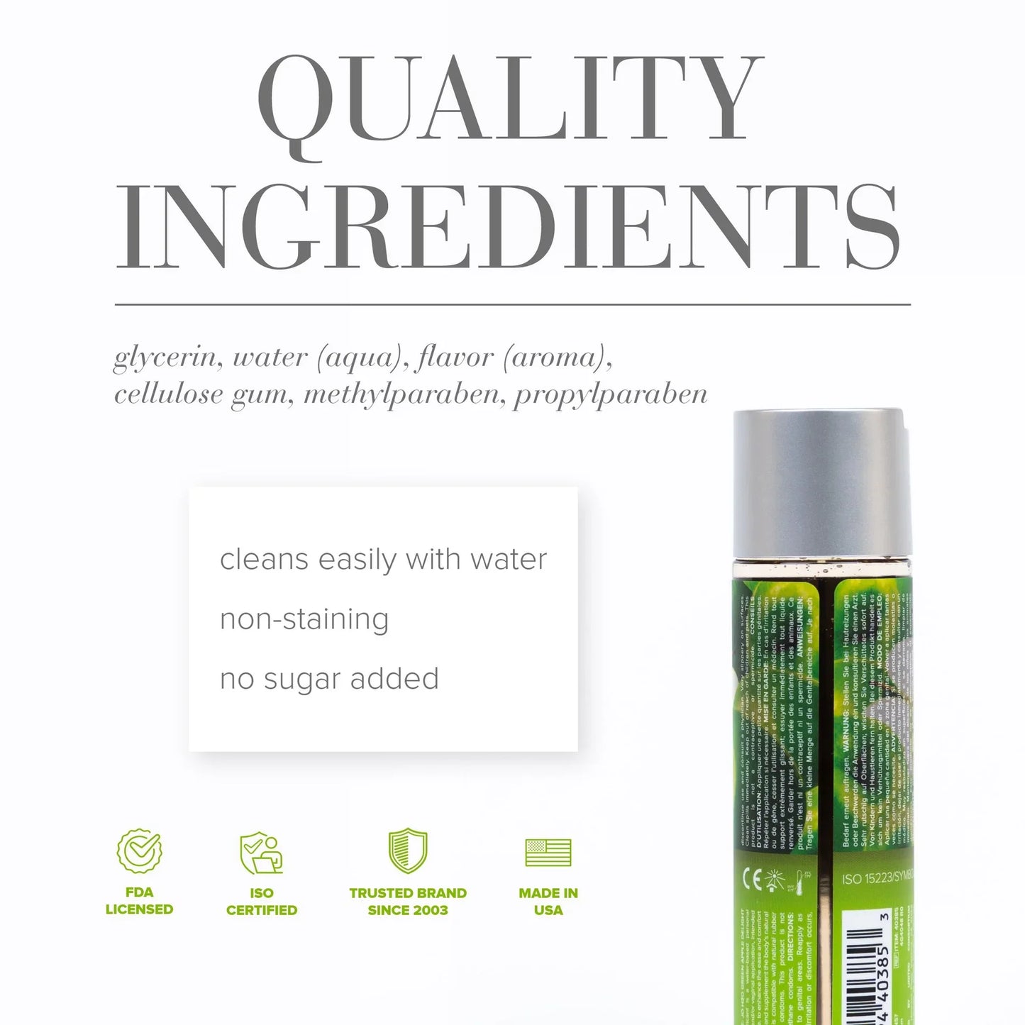 Jo H2O Water-Based Lubricant - Green Apple Delight (120ml)