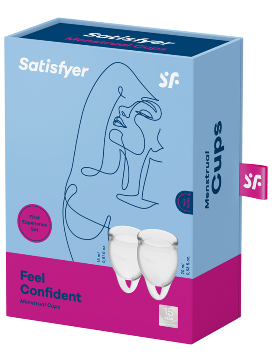 Satisfyer Menstrual Cup with Loop Stem - Clear (2 Pack)