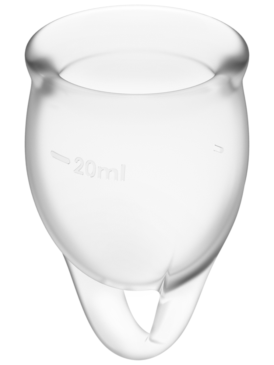 Satisfyer Menstrual Cup with Loop Stem - Clear (2 Pack)