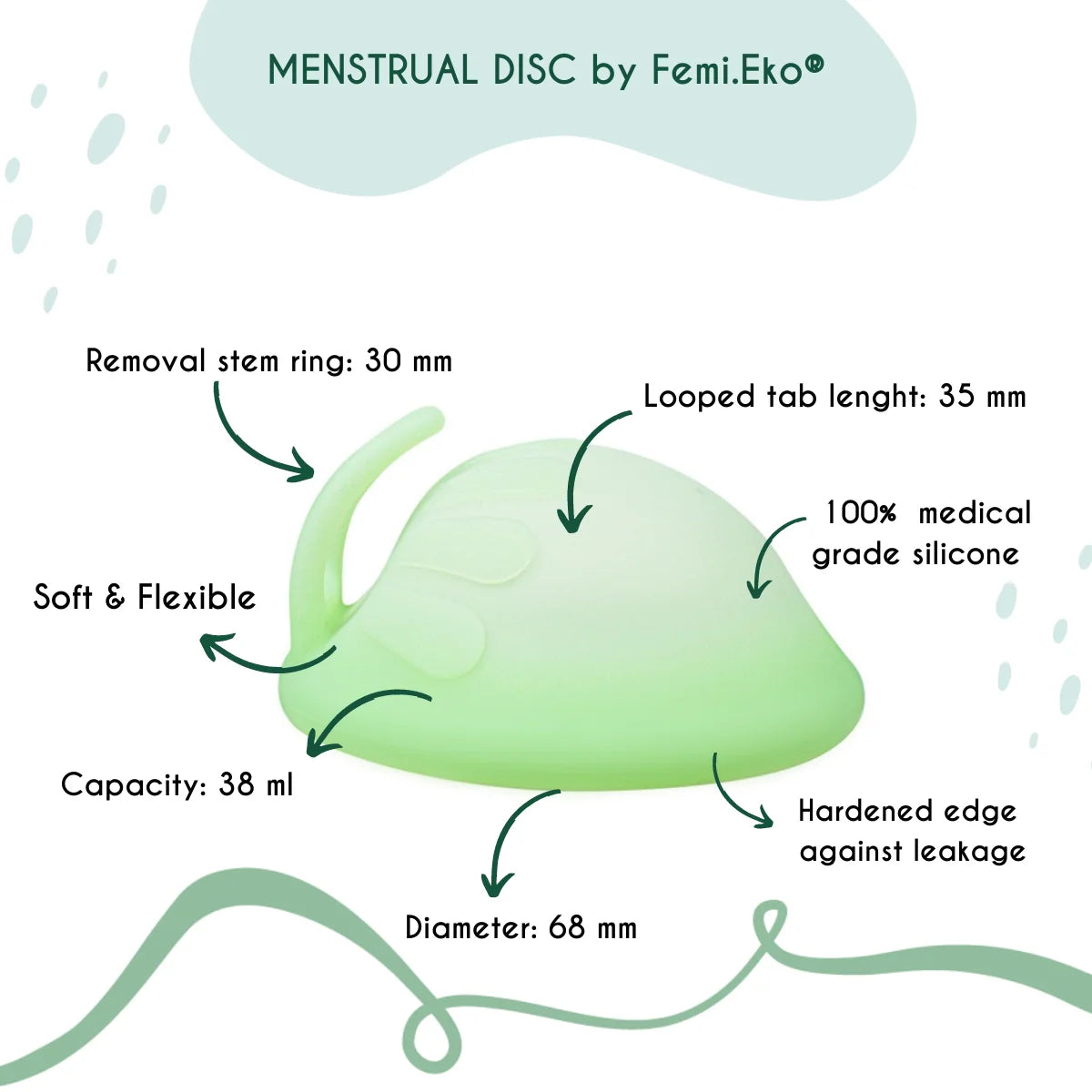 Femi Eko Reusable Menstrual Disc - Green