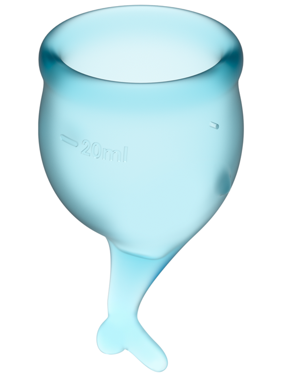 Satisfyer Menstrual Cup with Mermaid Stem - Light Blue (2 Pack)