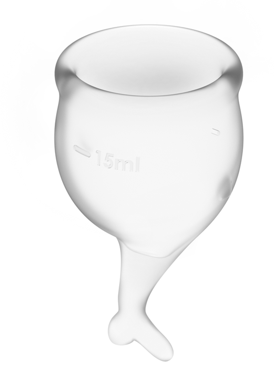 Satisfyer Menstrual Cup with Mermaid Stem - Clear (2 Pack)