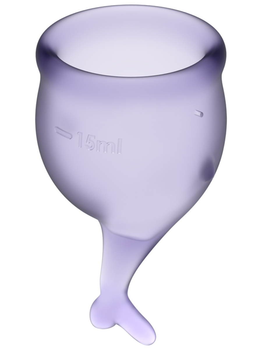 Satisfyer Menstrual Cup with Mermaid Stem - Lilac Purple (2 Pack)