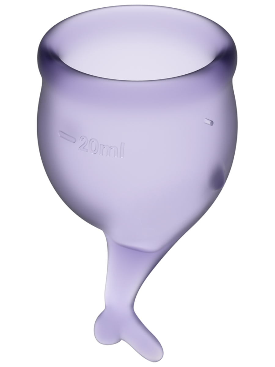 Satisfyer Menstrual Cup with Mermaid Stem - Lilac Purple (2 Pack)