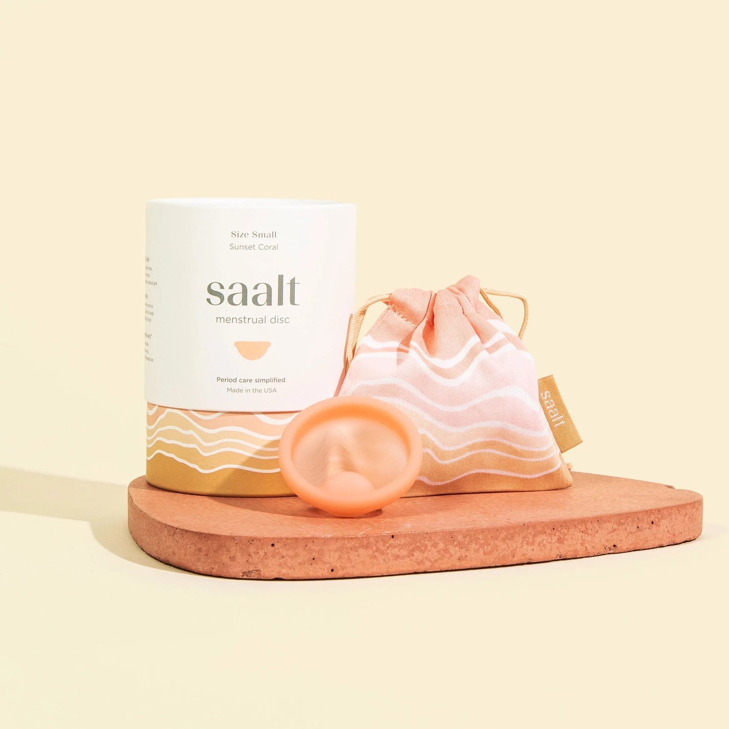 Saalt Reusable Menstrual Disc - Small Sunset Coral