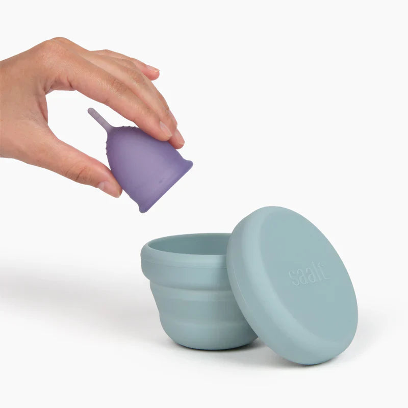Saalt Compact Menstrual Cup or Disc Sanitiser - Sage Green