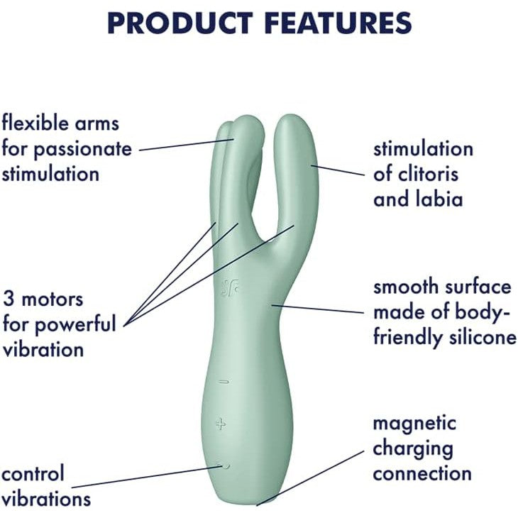 Satisfyer Threesome 3 Clitoral and Labia Stimulator - Mint
