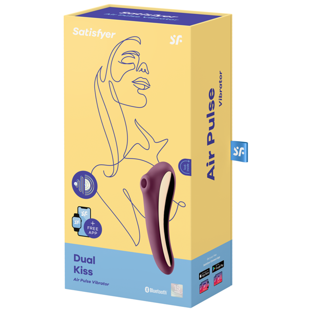 Satisfyer Dual Kiss Air Pulse & G-Spot Massager - Wine Red