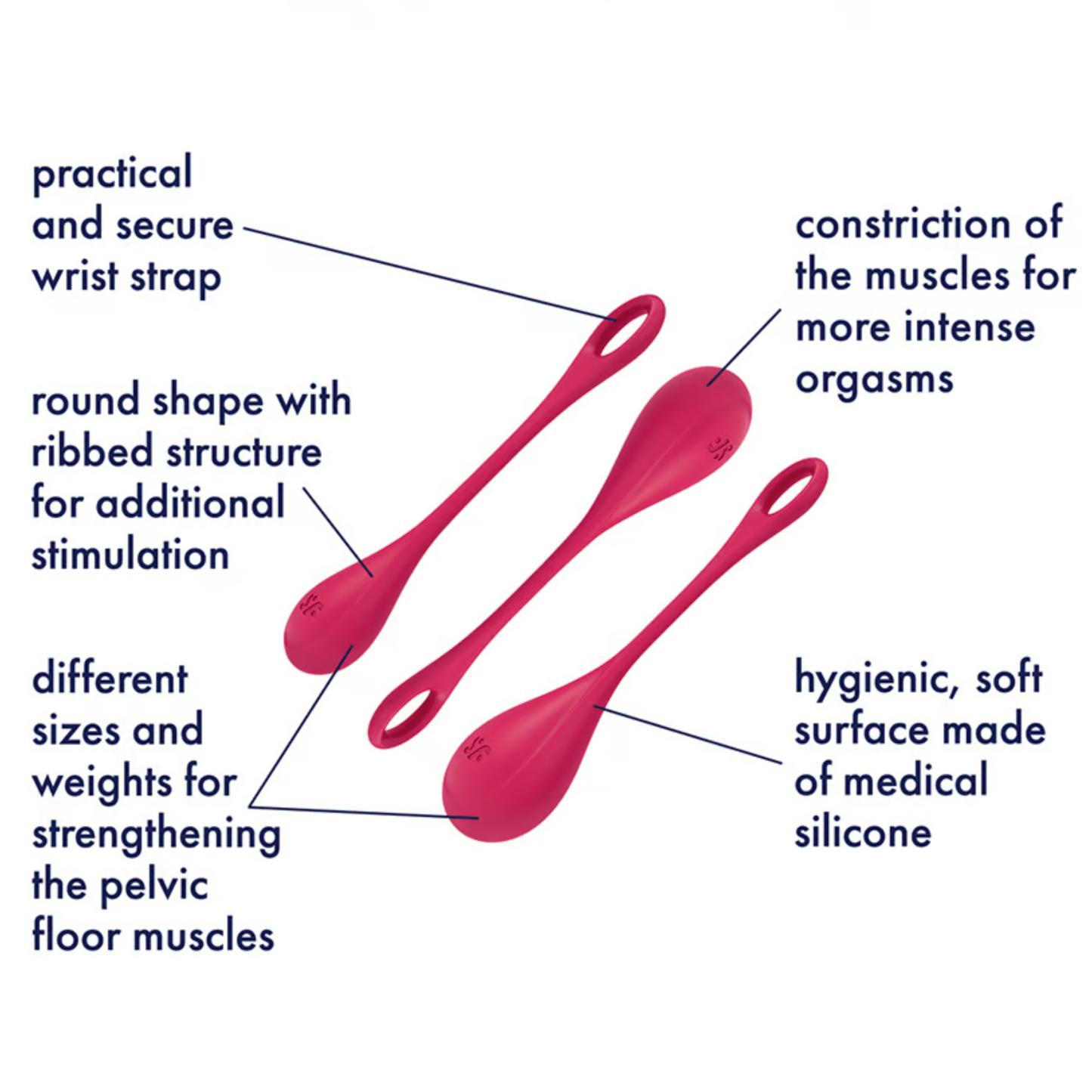 Satisfyer Kegel Training Set Yoni Power 1 - Red (3 Pack)