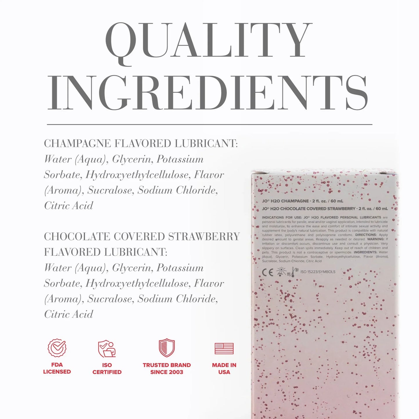 Jo Water-Based Lubricant Sweet & Bubbly Gift Pack - Champagne & Chocolate Covered Strawberry