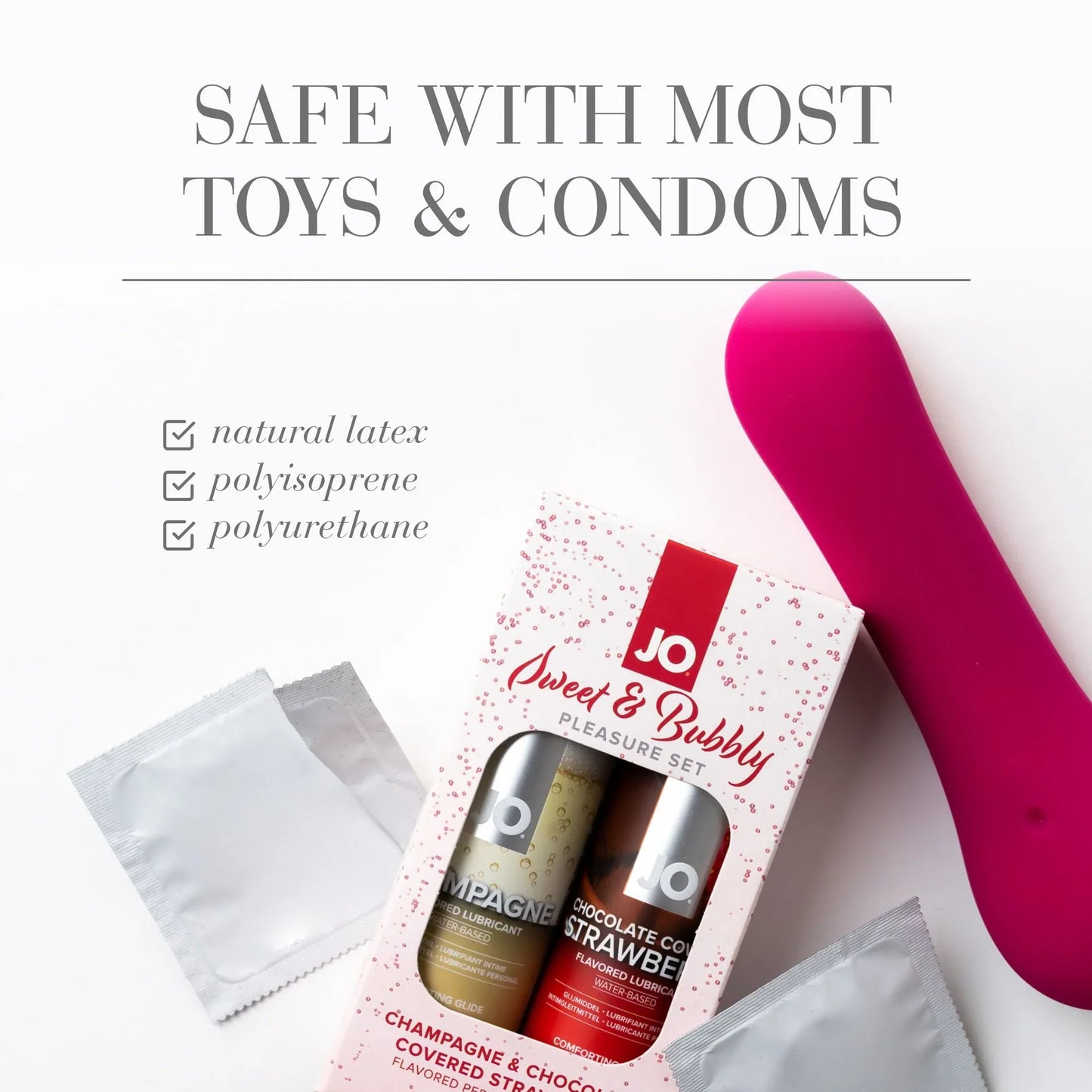 Jo Water-Based Lubricant Sweet & Bubbly Gift Pack - Champagne & Chocolate Covered Strawberry