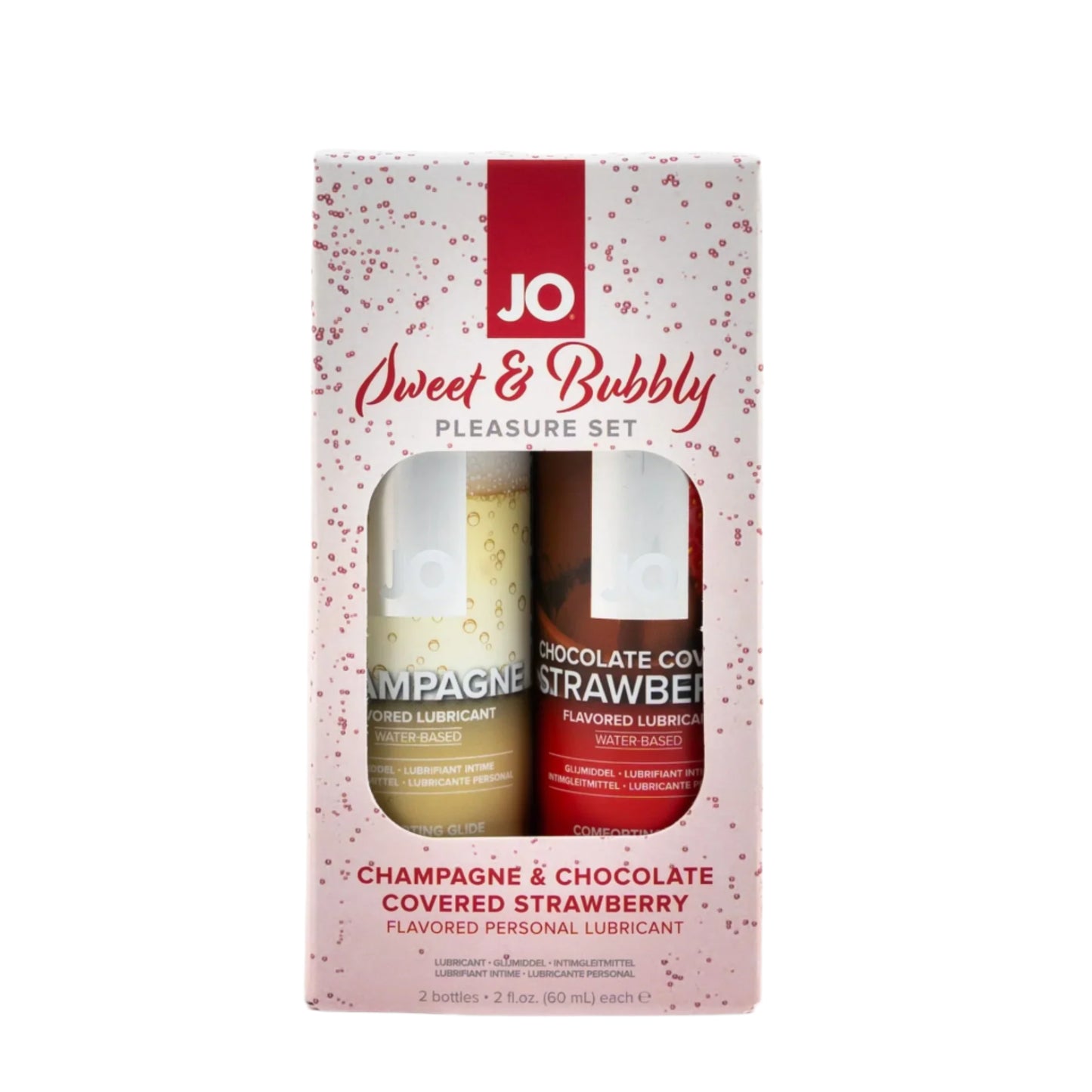 Jo Water-Based Lubricant Sweet & Bubbly Gift Pack - Champagne & Chocolate Covered Strawberry
