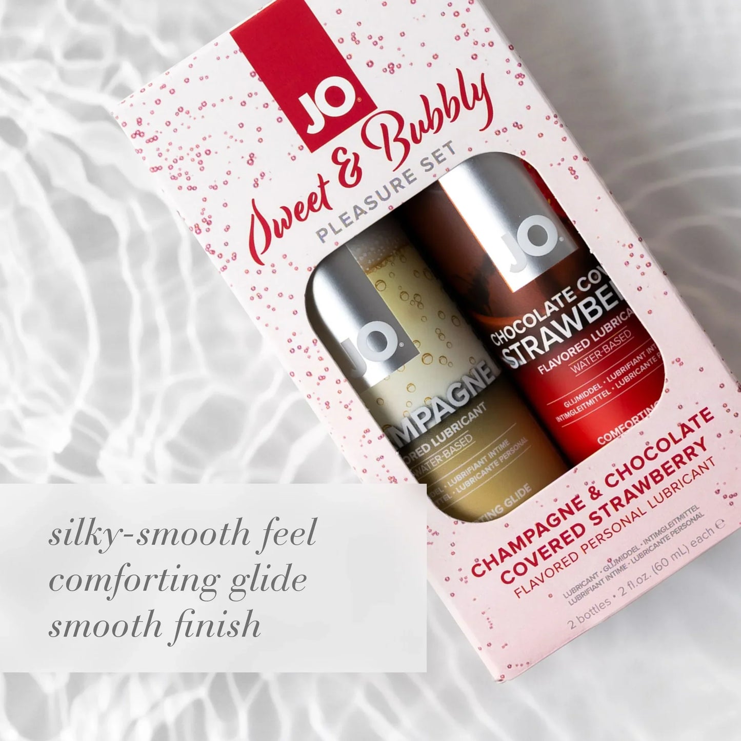 Jo Water-Based Lubricant Sweet & Bubbly Gift Pack - Champagne & Chocolate Covered Strawberry