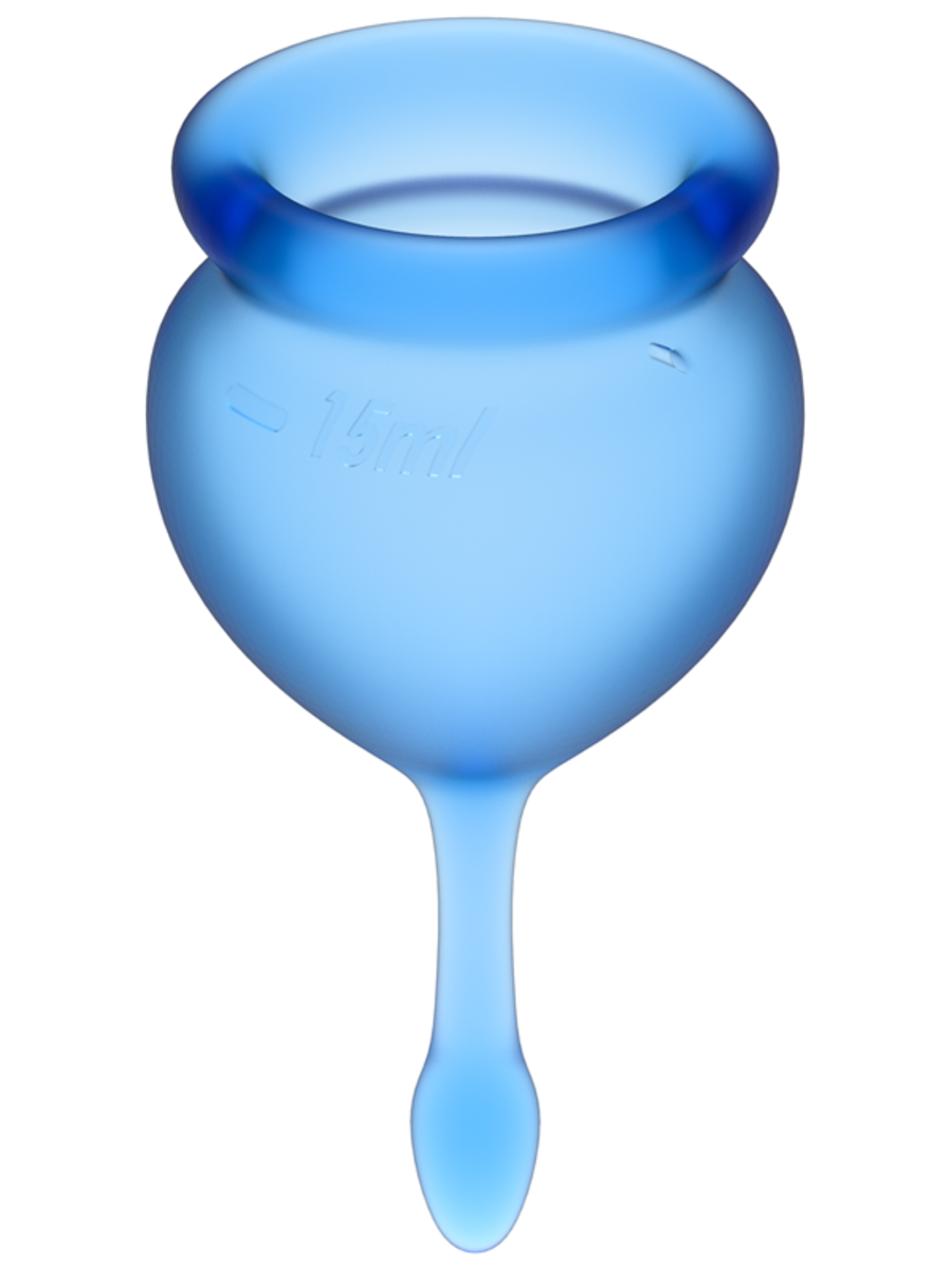 Satisfyer Menstrual Cup with Tab Stem - Dark Blue (2 Pack)