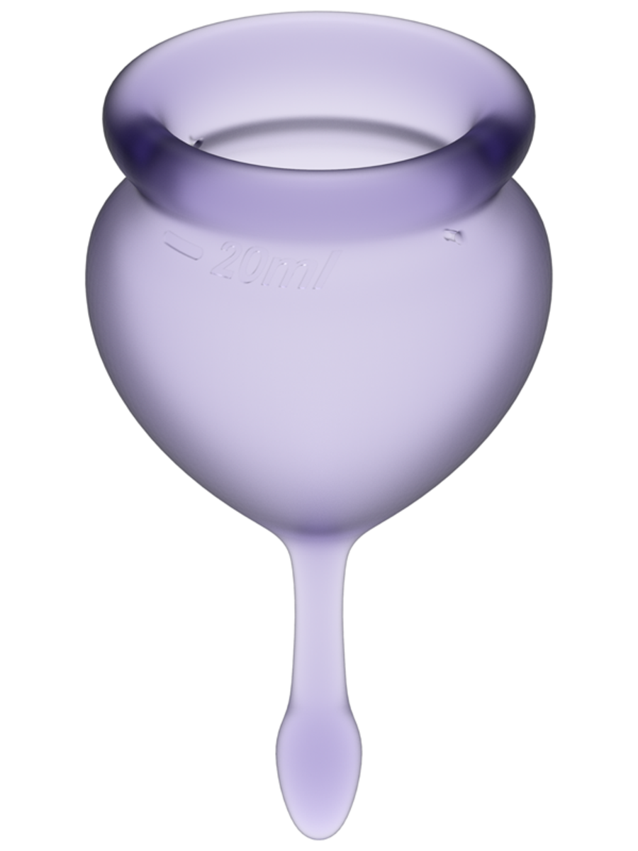 Satisfyer Menstrual Cup with Tab Stem - Lilac Purple (2 Pack)