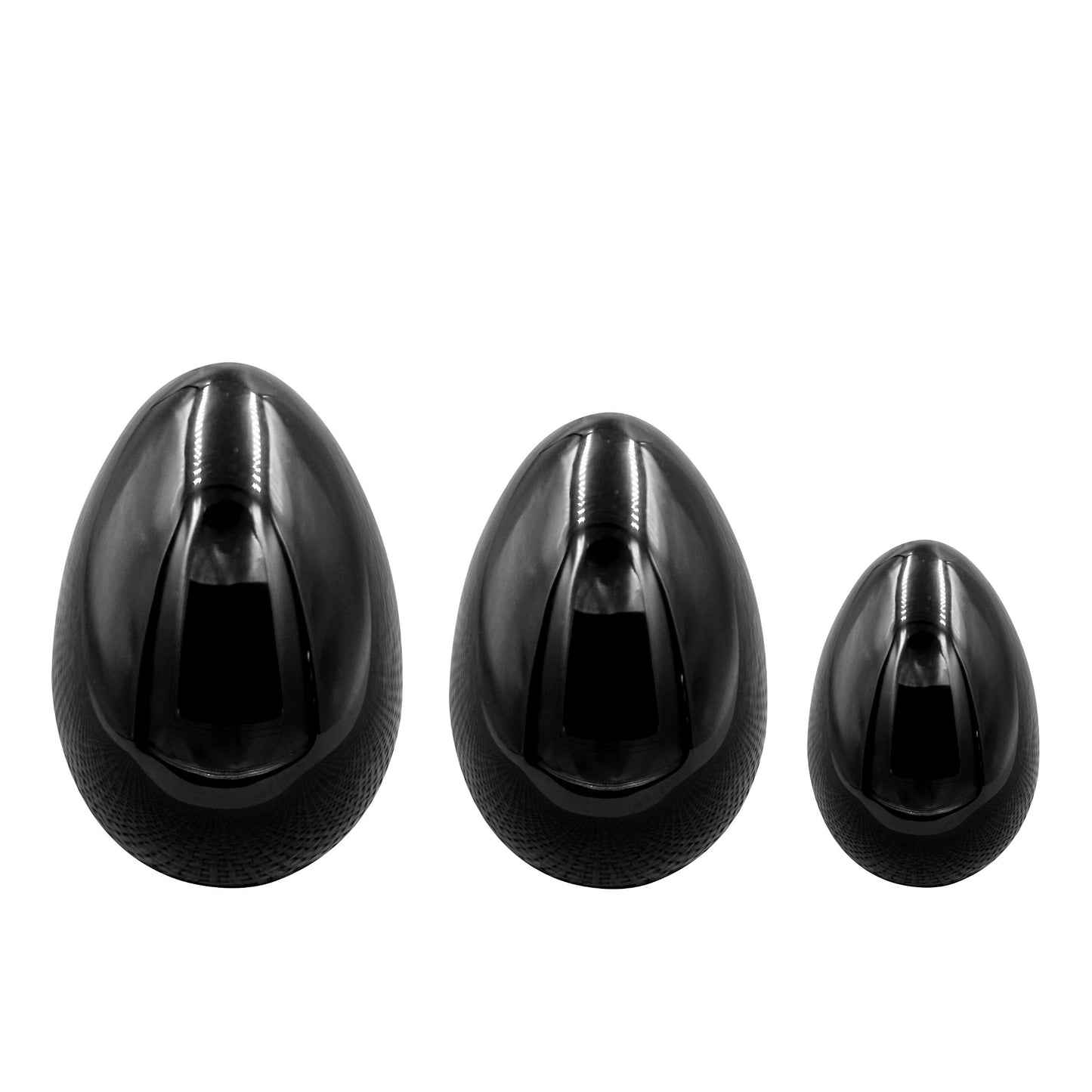 Precious Gems Yoni Egg Set - Black Obsidian Undrilled (Set of 3)