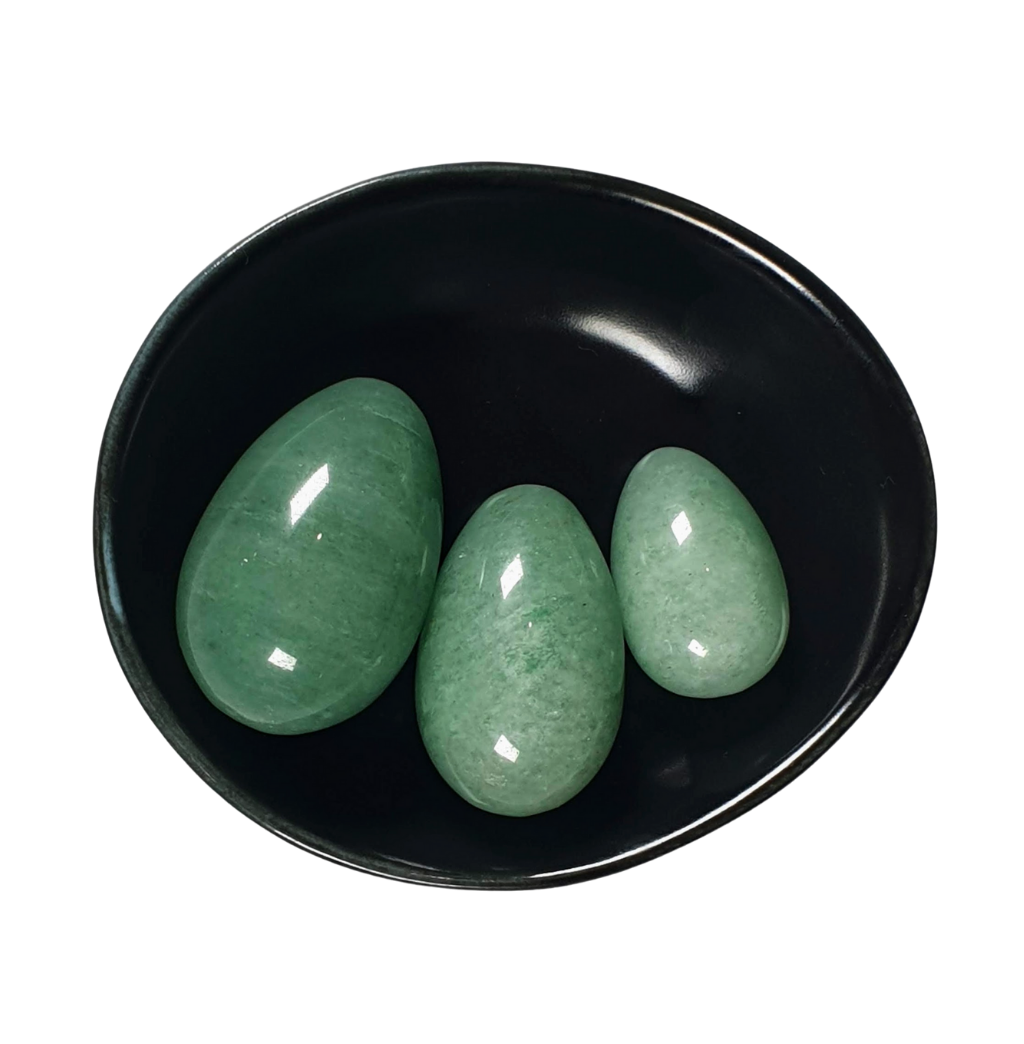 Precious Gems Yoni Egg Set - Green Aventurine Undrilled (Set of 3)