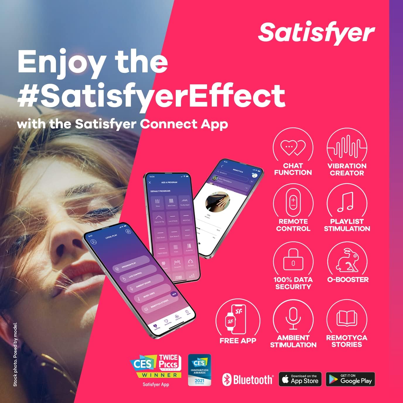 Satisfyer Double Flex Rabbit Vibrator (App Controlled) - White