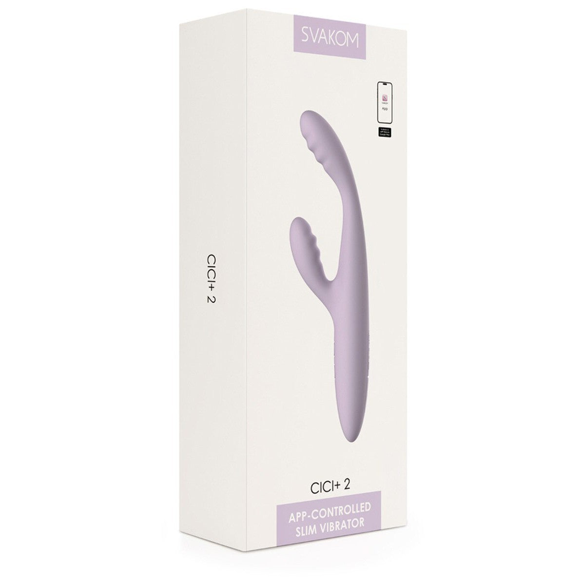 Svakom Cici Plus 2 App-Controlled Slim Rabbit Vibrator - Pastel Lilac