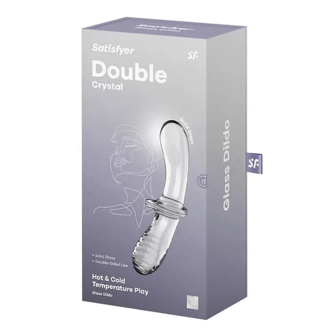 Satisfyer Double Ended Crystal Glass Dildo - Transparent