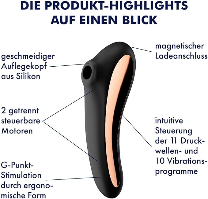 Satisfyer Dual Kiss Air Pulse & G-Spot Massager - Black