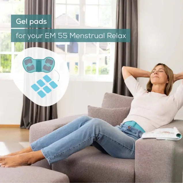 Beurer EM55 TENS & Heating Pad Menstrual Relax Device Replacement Pads (6 Pack)