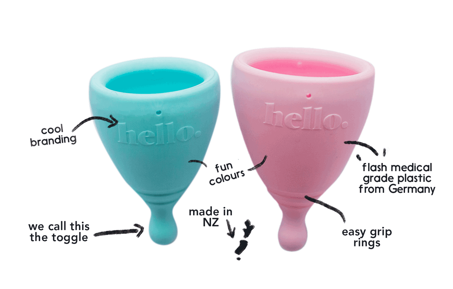Hello Menstrual Cup - Medium Cervix - Medium Blue