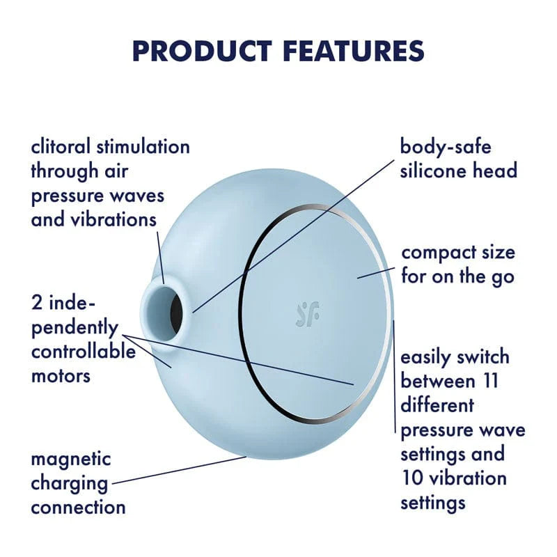 Satisfyer Pro To Go 3: Air Pulse Stimulator + Vibrator - Blue