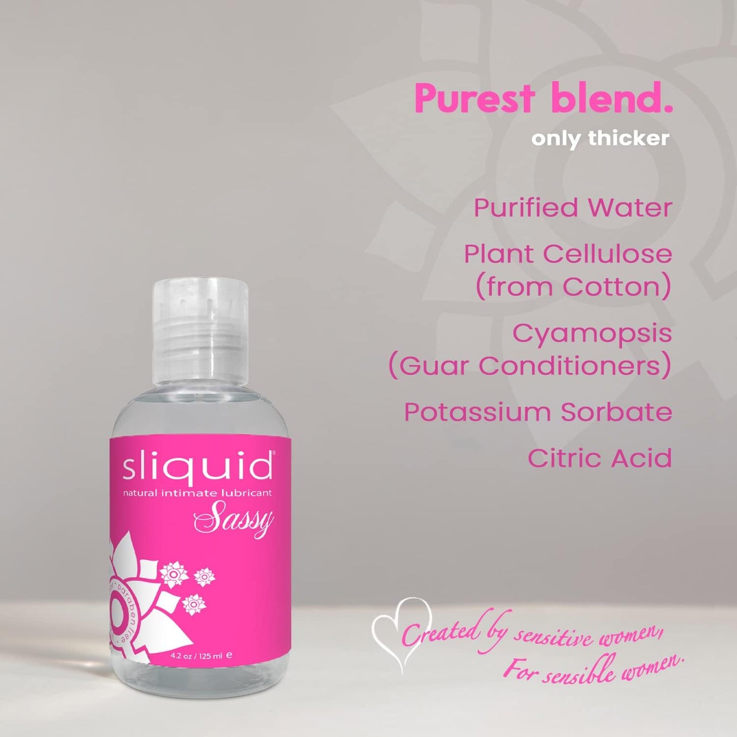 Sliquid Sassy Water-Based Natural Intimate Lubricant (125ml)
