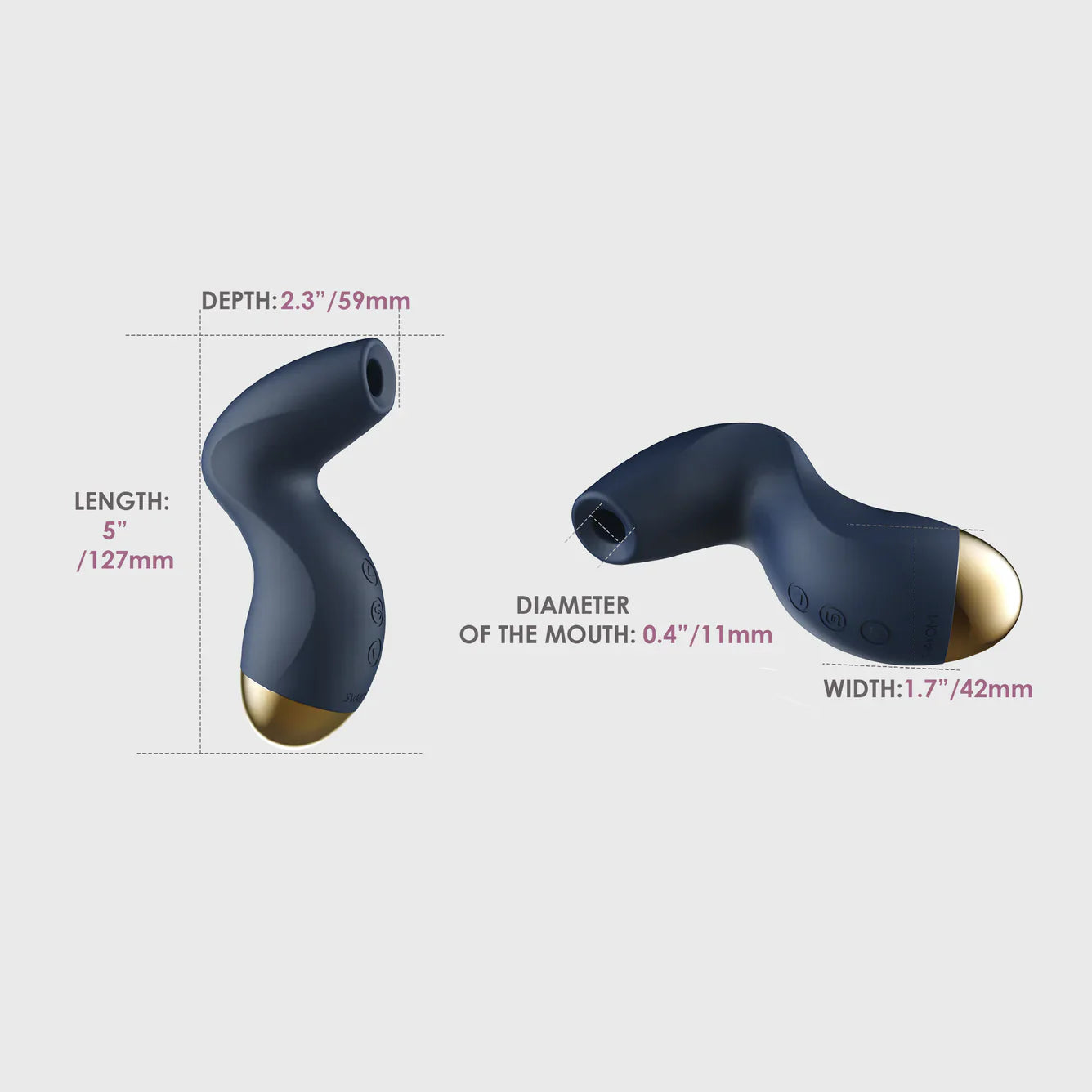 Svakom Pulse Pure Deep Suction Clitoral Stimulator - Navy Blue
