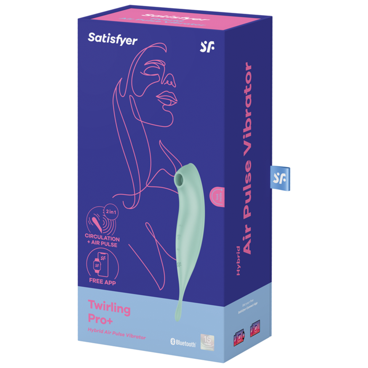 Satisfyer Twirling Pro+ Hybrid Clitoral Air Pulse Stimulator & Tip Vibrator (App Controlled) - Mint