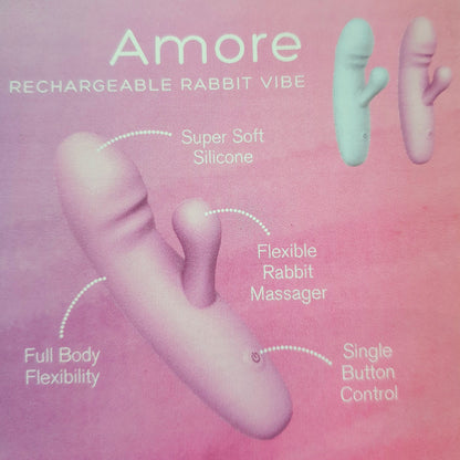 Playful Soft Amore Rabbit Vibrator - Purple