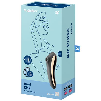 Satisfyer Dual Kiss Air Pulse & G-Spot Massager - Black
