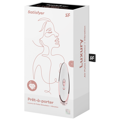 Satisfyer Luxury Air Pulse Stimulator + Vibrator -  Prêt-à-porter - White and Rose Gold