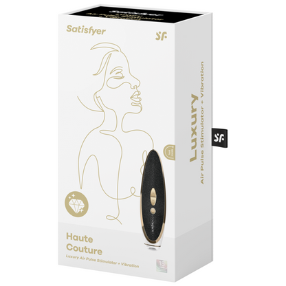 Satisfyer Luxury Air Pulse Stimulator + Vibrator - Haute Couture - Black and Gold