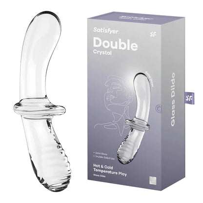 Satisfyer Double Ended Crystal Glass Dildo - Transparent