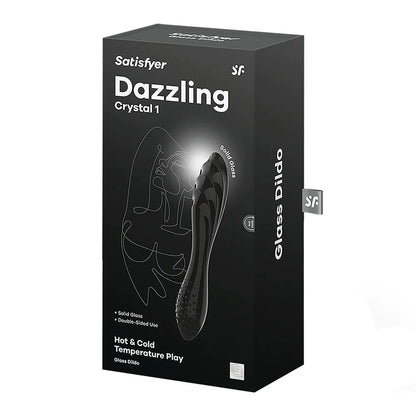 Satisfyer Dazzling Crystal 1 Glass Dildo - Black
