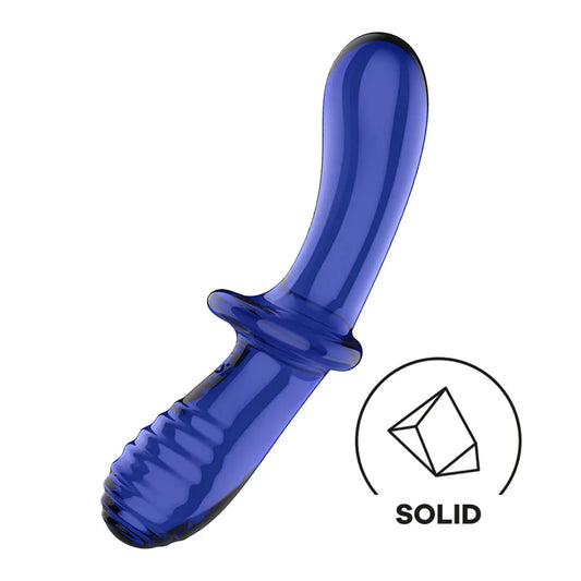 Satisfyer Double Ended Crystal Glass Dildo - Light Blue