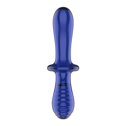 Satisfyer Double Ended Crystal Glass Dildo - Light Blue